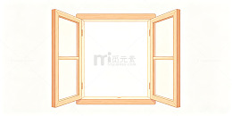 简约风木窗开启场景插画素材