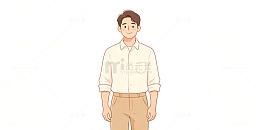 简约风男性人物卡通插画设计素材