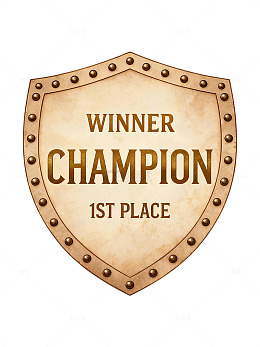 复古风冠军奖牌盾形设计素材