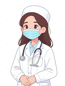 卡通风医生形象手绘医疗人物设计素材
