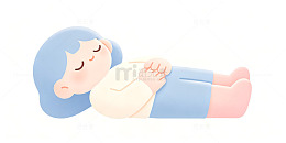 卡通风小女孩睡觉插画设计素材