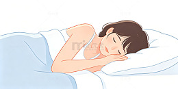 卡通风格女性睡眠场景插画素材