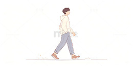 简约风行走人物插画设计素材