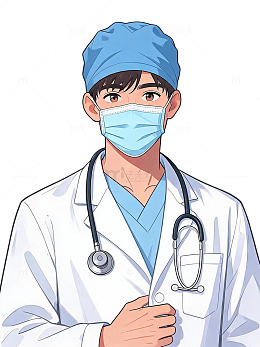 医生形象医疗手绘设计素材插画风