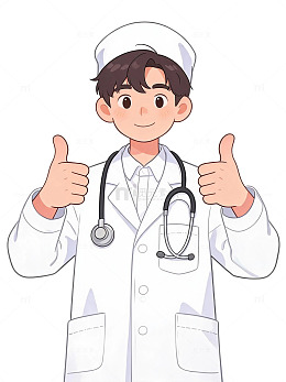 卡通风素材医生形象插画设计