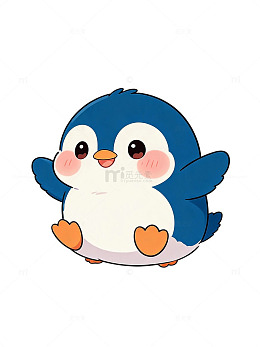 卡通风格可爱企鹅插画设计素材