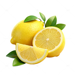 写实风柠檬切片静物素材