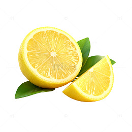高清风新鲜柠檬切片素材