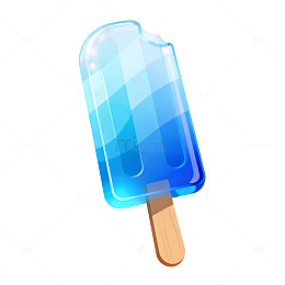 透明风格冰棒清凉夏日插画素材