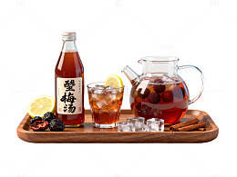 简约风梅子酒饮品素材