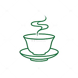 线条风热茶杯简约图标设计素材