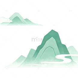 水墨风山水意境插画设计