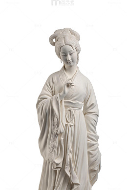 白瓷风唐代仕女雕塑设计素材