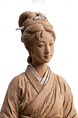 雕塑风古代仕女人物设计素材