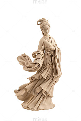 陶艺风古典仕女雕塑设计素材