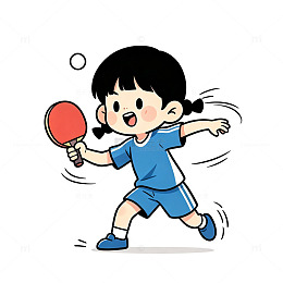Q版乒乓球运动