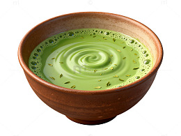 极简风抹茶茶碗静物素材