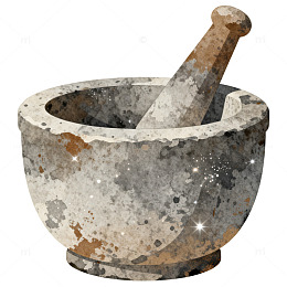水彩风复古石臼研磨器设计素材