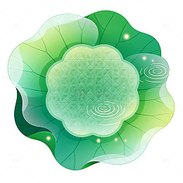 渐变风荷叶水波纹矢量设计素材
