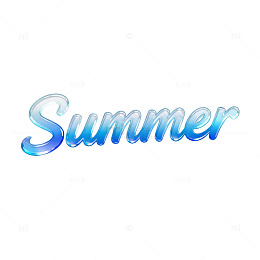 渐变风夏日清凉文字设计素材