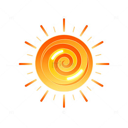 卡通风格太阳光晕矢量设计素材