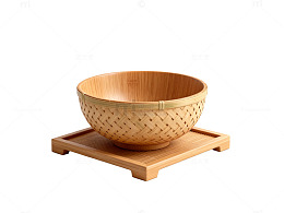 极简风木质碗具静物设计素材