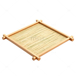 简约风竹编托盘3D模型素材