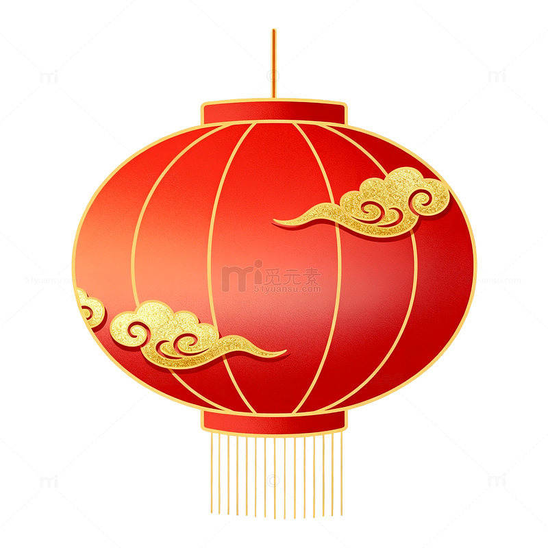 扁平风红色灯笼中国风设计素材