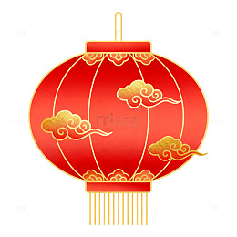 国风红色灯笼云纹矢量设计素材