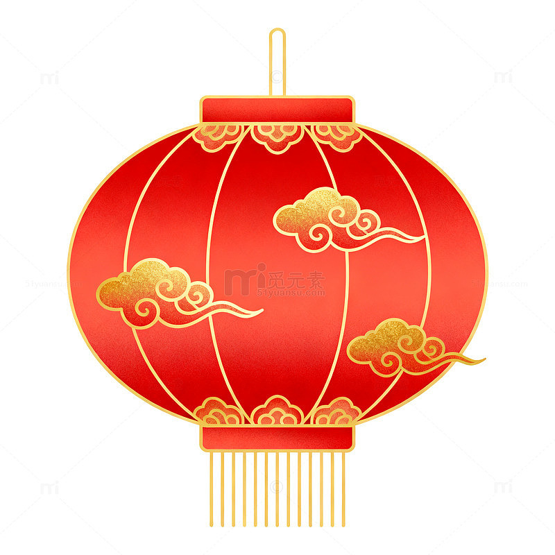 国风红色灯笼云纹矢量设计素材