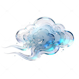 玻璃质感云朵透明矢量设计素材