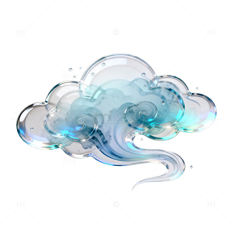 透明风格梦幻云朵矢量设计素材