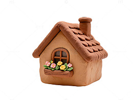 卡通风格小屋花窗陶艺模型素材