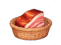卡通风格烤肉篮子插画设计素材