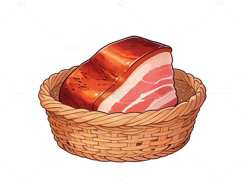 卡通风格烤肉篮子插画设计素材