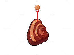 卡通风腊肉挂饰矢量设计素材