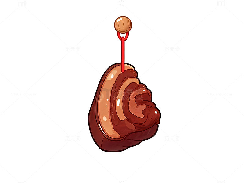 卡通风腊肉挂饰矢量设计素材