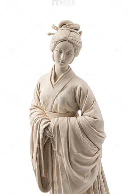 陶瓷风古代仕女雕塑设计素材