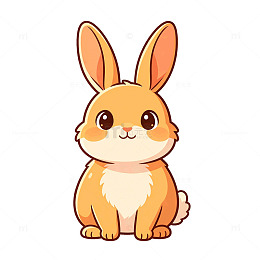 卡通风可爱小兔子插画设计素材