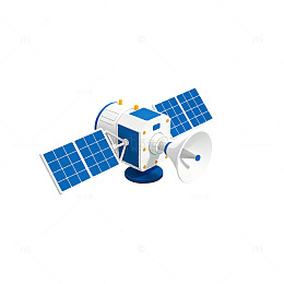 卡通风太空卫星航天器设计素材