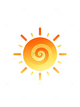 扁平风太阳螺旋图案矢量素材