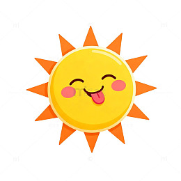卡通风可爱太阳笑脸表情设计素材