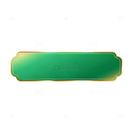 复古风绿色边框标签设计素材