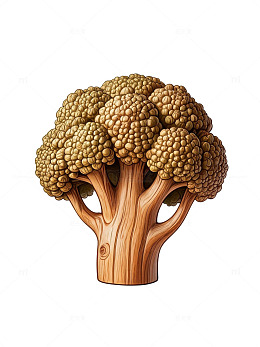 卡通风格西兰花木纹设计素材