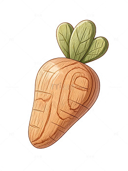 卡通风格胡萝卜蔬菜插画设计