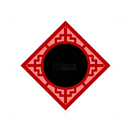 中式风格传统窗花几何图案设计素材