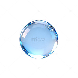 透明质感水滴球体设计素材