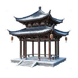 古风中式亭台建筑3D模型素材