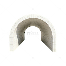 现代风拱形隧道3D模型素材