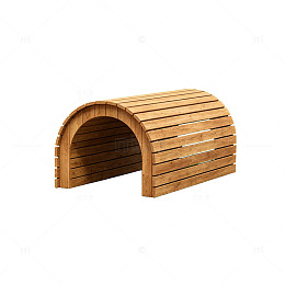 现代风木质拱形小屋设计素材